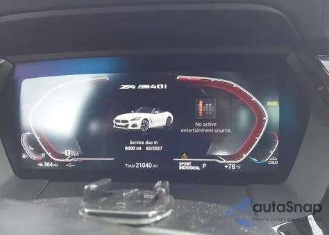 2025 BMW Z4 M40I z USA, uszkodzony, nr VIN WBAHF9C07SWY37682